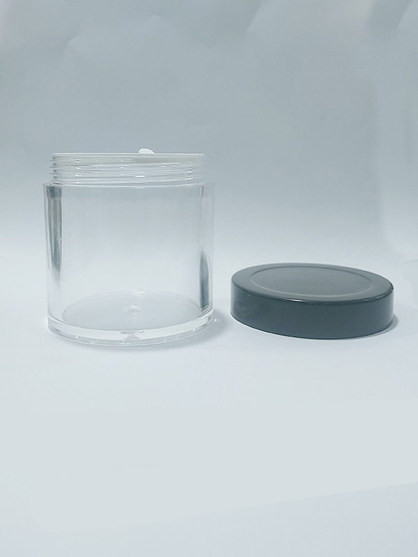 100 GM Clear SAN Cream Jar with Lid and Black ABS Cap